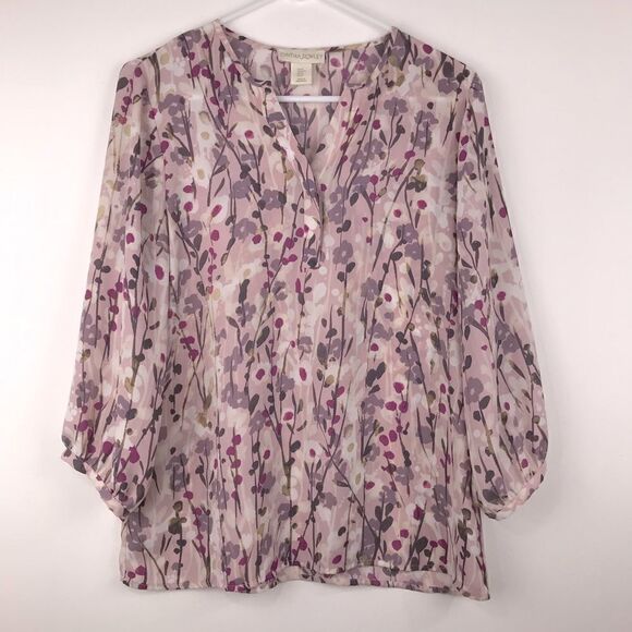 Cynthia Rowley Lavender Floral Blouse - Picture 1 of 10